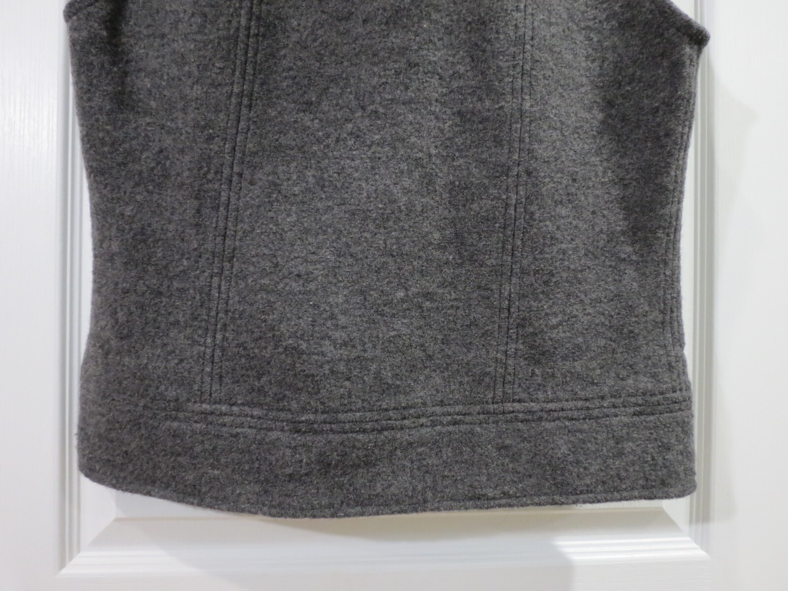 Talbots 100% Wool Solid Gray Full Button Vest w/ … - image 14