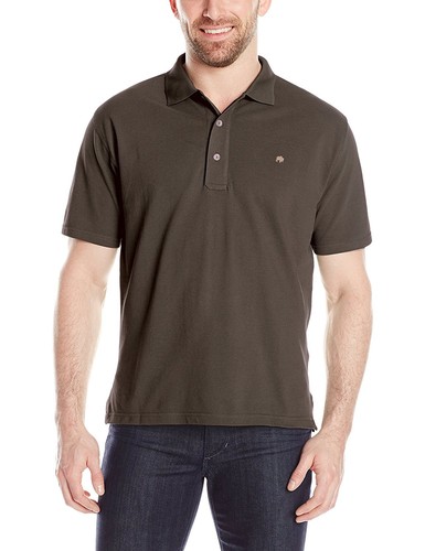 mountain khakis mens bison polo shirt, terra, small