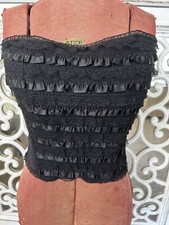 Women s Black Ruffled Bustier S NWT
