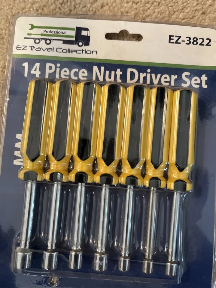 EZ Travel 5.5 Inch Chrome Plated SAE and Metric Nut Driver Set, 14 Piece - Image 2 of 4