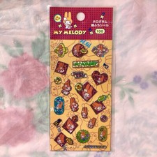Retro My Melody sticker sheet - Rare vintage Sanrio stationery from 2002