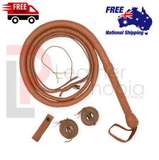 Custom Bull Whip 16 feet long 16 Plaits Real Cow Leather Stock Whip Heavy Whip