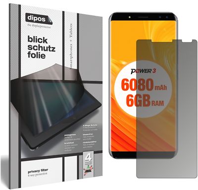 Schutzfolie für Ulefone Power 3 Blickschutzfolie matt Folie Display Schutz dipos