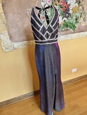 Silver/blue evening gown. New. Without Tags. Medium, 9. Fabulous. Long.