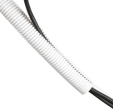 White 43In Cable Sleeve, Flexible Wire Protector Tubing, Split Electrical Condui