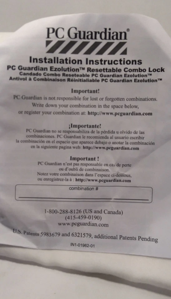 PC Guardian Combination Security Anti-Theft 6-Foot Lock Cable | Laptop / Desktop - Image 3 of 4
