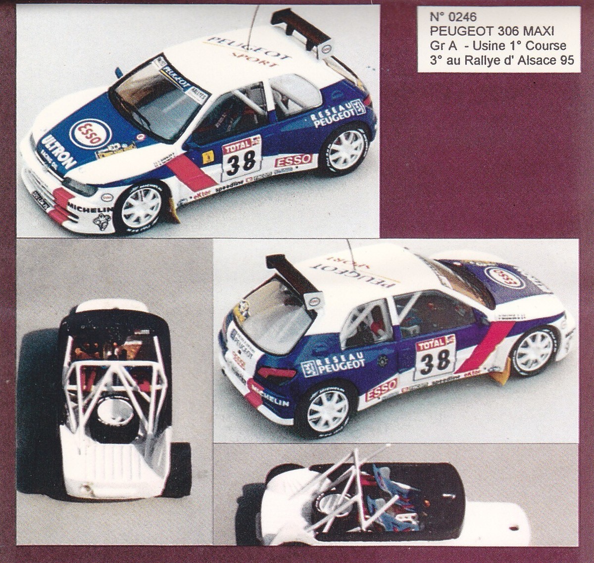Kit Miniature Peugeot 306 Maxi Gr.A N°38 – Rallye D'Alsace 1995, échelle 1/43 Par Mini Racing