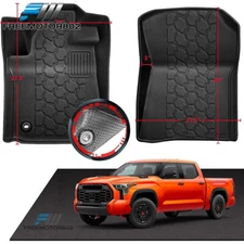 Fit 14-21 Toyota Tundra Standard Double Crew Max Cab Floor Mats 1st Row Carpet