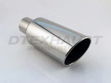  Q9-508018RSL EXHAUST STAINLESS DIESEL TIP ROLL SLANT 5" INLET 8" OUTLET 18" L