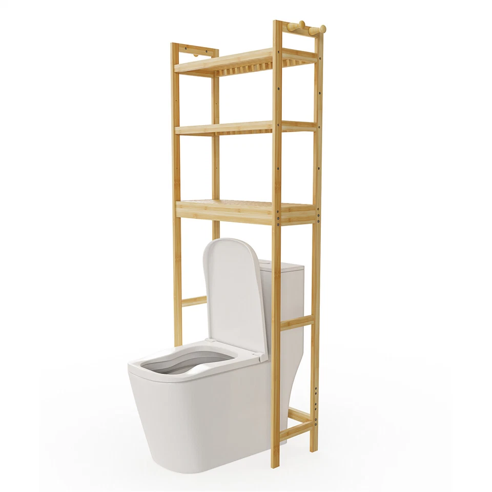Waschmaschinenregal Holz Toilettenregal Bambus WC Regal über Waschmaschine DHL - Bild 3 von 4
