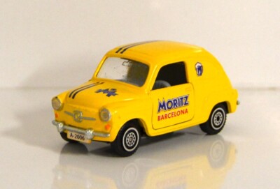 Miniature Seat 600 1965 Jaune Publicitaire Bières Moritz - Échelle 1/43 Guisval, Métal, Occasion