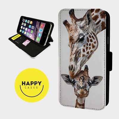 SCHÖNE GIRAFFEN KÜSSEN - Kunstleder Klapp Handy Hülle Cover - iPhone/Samsung