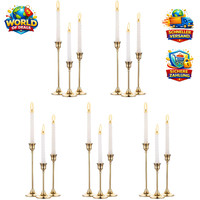 KerzenstäNder Messing Gold 15 StüCk Vintage Stabkerzenhalter Tischdeko Hochzeit