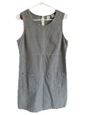 Vintage GAP Dress Womens 8 Mini Picnic Gingham Plaid 100% Cotton Black White