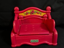 Vintage Fisher Price Briarberry Pink Convertible Bed - 1998 - Used