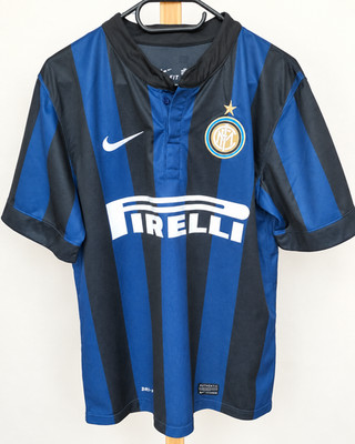 Nike Inter Milan Pirelli Football Shirt Jersey Mens M Dri-Fit Blue Black