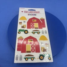 Vtg Mrs Grossman’s Farm Stickers Giant Red Barn Silo Tractor Hay Milk Apples