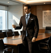 Men's Regular Fit 2Pcs Suit Notch Lapel Wedding Guest Formal Business Pants Set