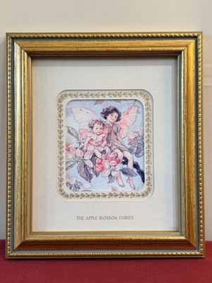 Vintage Apfelblütenfeen gerahmter Druck Manuskript England Feenkunst