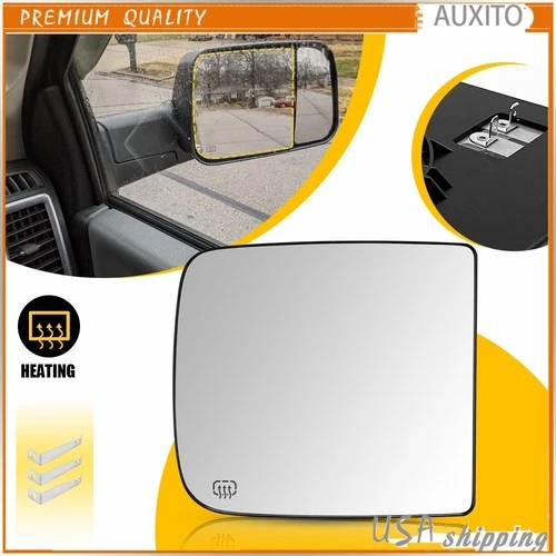 Passenger Side Upper Heated Trailer Tow Mirror Glass for 2010-18 Ram 2500 3500 S