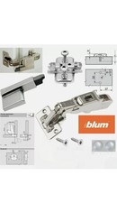 2x Blum 70T6550 Clip Top 170° hinges Unsprung +mounting Plates +soft Close