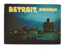 Detroit MI at Eventide Vintage Postcard Unposted