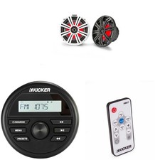 Kicker KMC2 Gauge Mount Marine Grade Receiver  45KM84L 8" Marine LED Speaker...