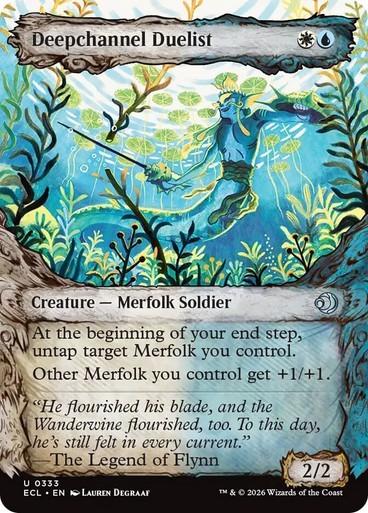 Deepchannel Duelist x4 (Showcase) NM MTG Lorwyn Eclipsed ECL Merfolk Regular 4x