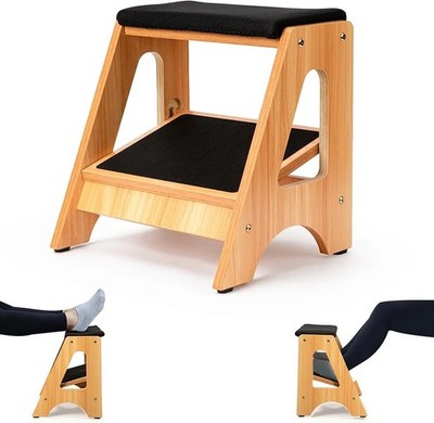 StrongTek 2in1 Fußstütze Ergonomischer Fußhocker & Wippe aus Holz