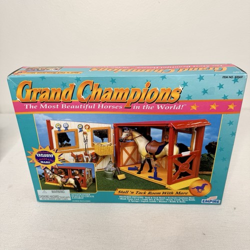 Grand Champions Stall 'N Tack Room With Mare Empire 1997 Vintage New In Box - Afbeelding 2 van 14