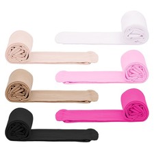 6 Pairs Girls' Tights - Pink White Black  Tan Dance Tights 6-9