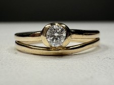 Lady's Diamond Wedding Set .16 CT. 14K Yellow Gold 2.66g Size:7.25 CP7031300 