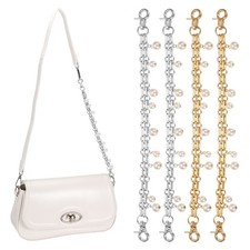 10" Pearl Bag Extender Chain, 4Pcs Replacement Strap, Silver Tone/Gold Tone