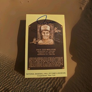 Paul Molitor Postcard Baseball Hall of Fame Induction Plaque Photo  Signed Auto