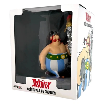 ASTÉRIX & OBÉLIX - Obélix pile de casques - Figurine 22cm - Photo 1/4