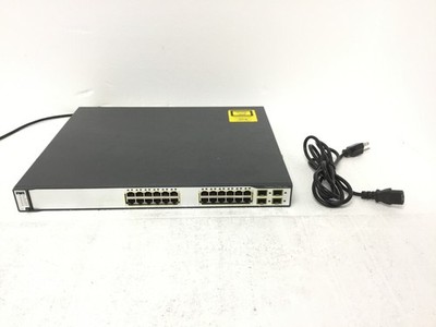Cisco WS-C3750G-24TS-S1U Catalyst 3750G 24-Port Gigabit Switch   Tested WORKING