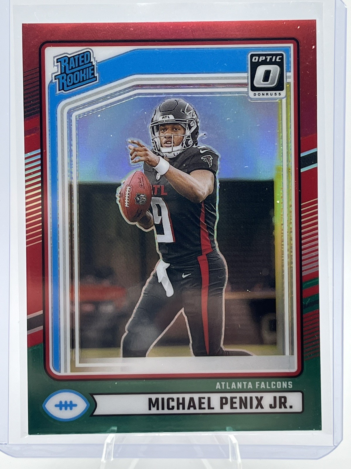 2024 Michael Penix Jr. Donruss Rookie Optic Preview Red & Green #308 Falcons