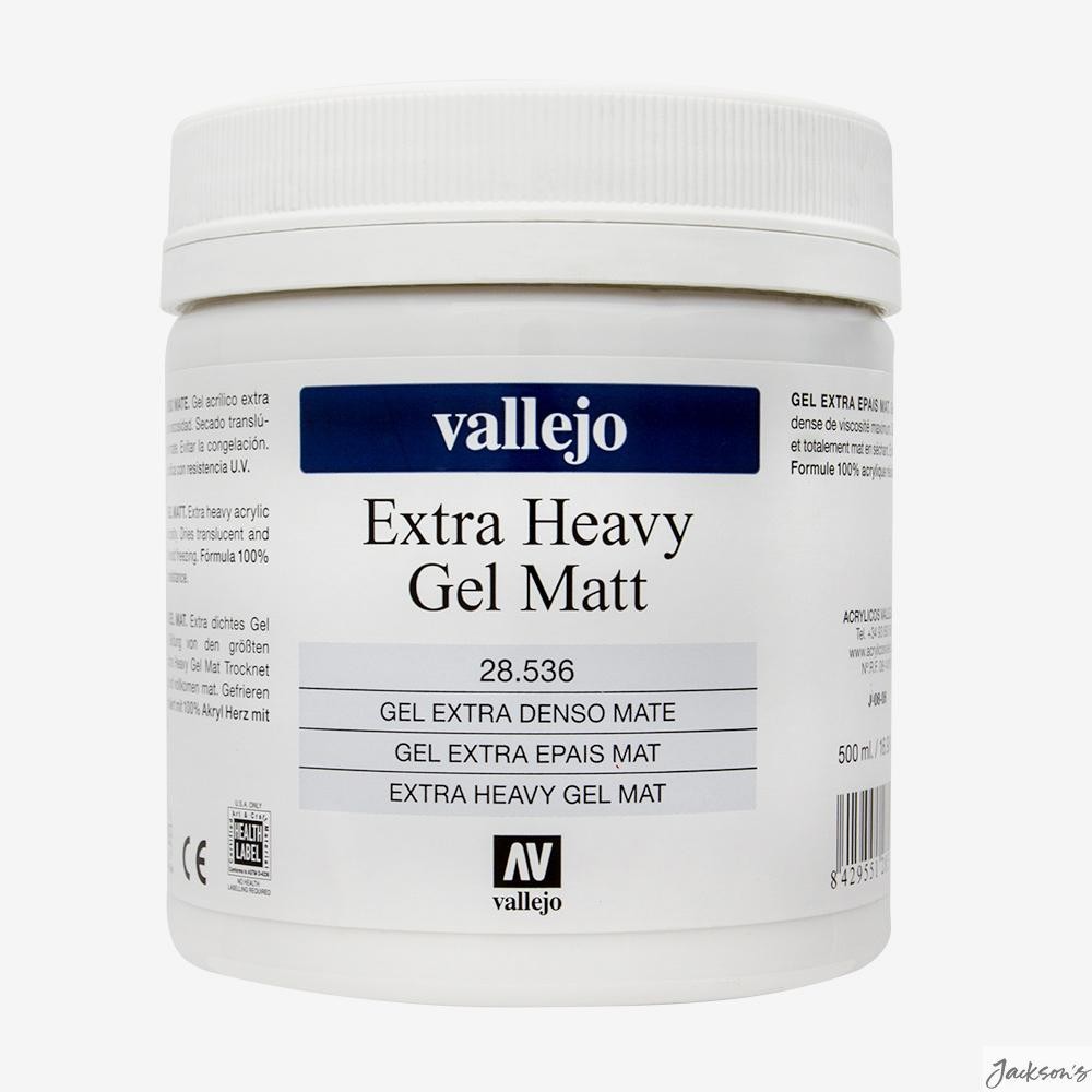 Vallejo Acrylic Extra Heavy Gel Medium Matt 500ml For Thick Texture Effects