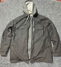 Dickies Men's Hooded Work Jacket Gray Cotton Blend Size L/G 42-44