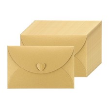 24pcs Card Envelopes 4x7 Inch - Envelopes Holder with Heart Clasp, Gold