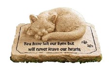 Cat Memorial Stone Cold Cast Ceramic for Garden or Backyard Decor