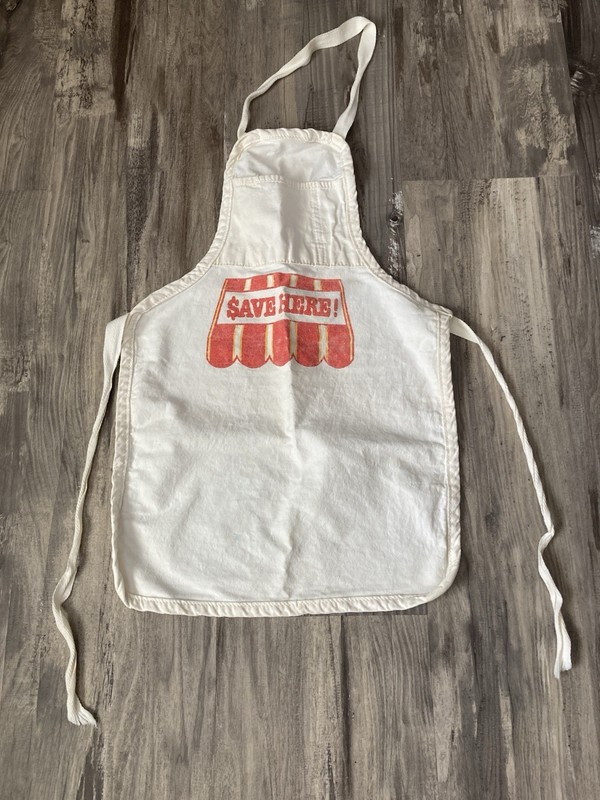 Vintage Unique Kids Canvas Play Grocery Store Apron 1980’s “Shop Here”