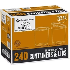 Member’s Mark 32 oz Deli Containers w/ Lids | 240 Ct 
