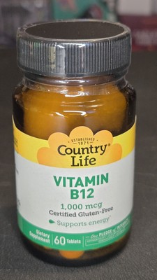 Vitamin B-12 TR 1000 MCG 60 Tabs By Country Life