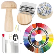 Mushroom Darning Loom Patch Kit Portable Weaving Tool Set for Socks Jeans Repair