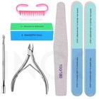 INOG Manicure Nail File Kit Buffer Cuticle Pusher Clipper Brush Nail Care Set