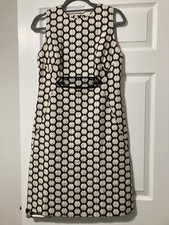 Tory Burch Derby Style Sleeveless Dress Brown And Cream Size 6