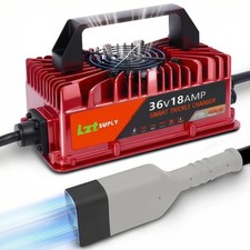 Lztsuply 36 Volt 18 Amp Golf Cart Battery Charger for EZGO TXT, IP67 Wine Red