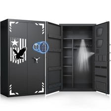 30-35 Unassembled Gun Safe,Fingerprint Rifle Safe with Adjustable Shelf Gun Rack