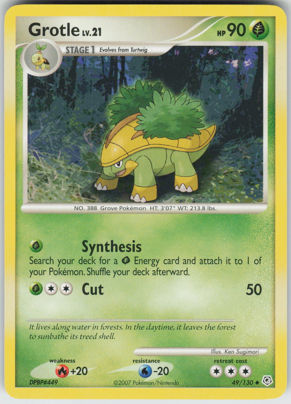 Pokemon Grotle 49/130 Diamond and Pearl Uncommon NM